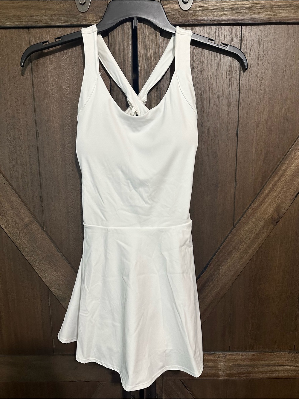 Women’s White Cross-Back Mini Dress